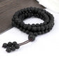 6mm Black Natural Lava Stone Bracelet Meditation Prayer Yoga 108 Mala Beads Necklace for Women Men Charm Bracelets Jewelry Gift - Boutique Beauté Santé 