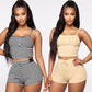 Hirigin 2PCS Women Sleepwear Summer Casual Bodycon Striped Crop Top and Shorts Outfits Clothes Sport Pajama Sets - Boutique Beauté Santé 