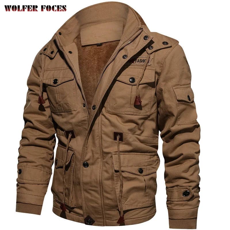 Veste d'Hiver à Capuche en Peluche Épaisse pour Homme, Manteau d'Automne en Coton, Vêtement de Travail Moyen et Long, Bomber - Boutique Beauté Santé 