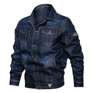 Veste en jean monochrome pour hommes, blousons aviateur décontractés, coupe couvw-boy, grande taille, 4XL, printemps, automne, 2024 ts d'extérieur pour hoertes, vêtemenmmes, co