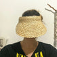 Women Handmade raffia straw hat Sun visor hat Sunscreen Lady holiday beach UV protection Topless stab INS fashion  caps - Boutique Beauté Santé 