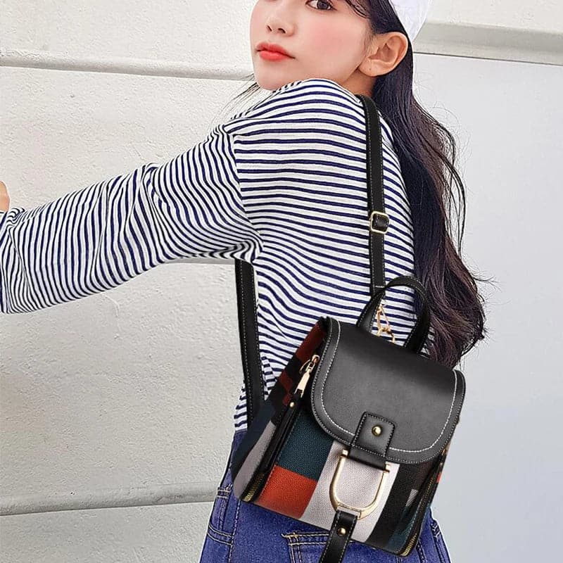 High Quality PU Leather Women Backpack Bag for Girls Teenage Shoulder School Bag Multi-use Daypack Knapsack Hand Bag Crossbody - Boutique Beauté Santé 