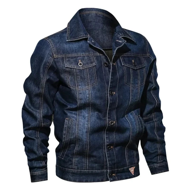 Veste en jean monochrome pour hommes, blousons aviateur décontractés, coupe couvw-boy, grande taille, 4XL, printemps, automne, 2024 ts d'extérieur pour hoertes, vêtemenmmes, co