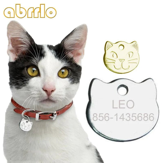 Personalized Cat Name Tag Customized Metal Kitten Shaped Anti-lost Dog Tag For Cat Collar Cute Pet Dog ID Tags Free Engraving - Boutique Beauté Santé 