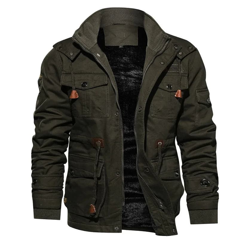 Veste d'Hiver à Capuche en Peluche Épaisse pour Homme, Manteau d'Automne en Coton, Vêtement de Travail Moyen et Long, Bomber - Boutique Beauté Santé 