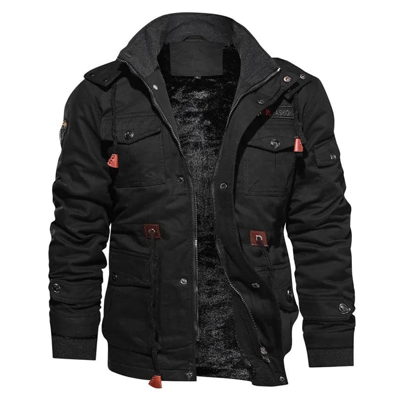 Veste d'Hiver à Capuche en Peluche Épaisse pour Homme, Manteau d'Automne en Coton, Vêtement de Travail Moyen et Long, Bomber - Boutique Beauté Santé 