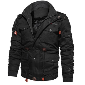 Herren-Winterjacke aus dickem Plüsch mit Kapuze, Herbst-Baumwollmantel, mittlere und lange Arbeitskleidung, Bomberjacke