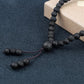 6mm Black Natural Lava Stone Bracelet Meditation Prayer Yoga 108 Mala Beads Necklace for Women Men Charm Bracelets Jewelry Gift - Boutique Beauté Santé 