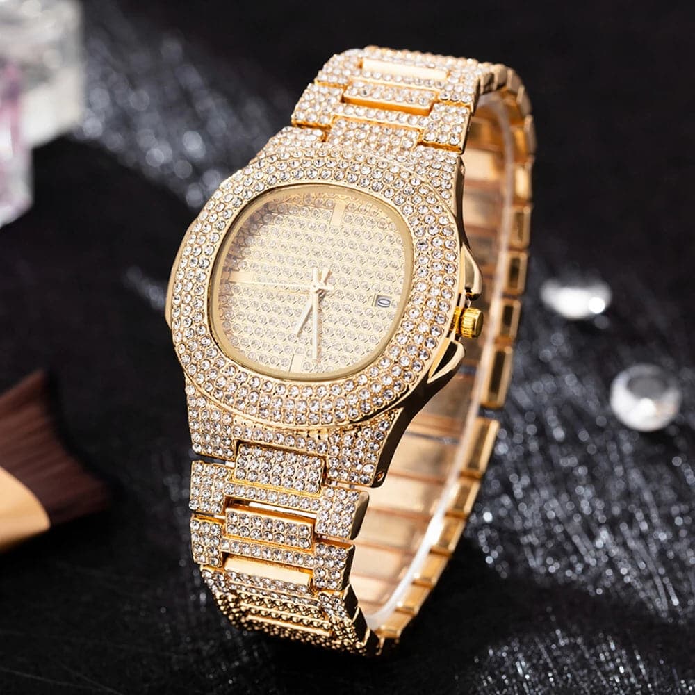 Luxury Women Watch Set Gold Watches Necklaces Bracelet strong Chain Butterfly Rhinestones Bling Jewelry 4Pcs Sets Gifts For women - Boutique Beauté Santé 