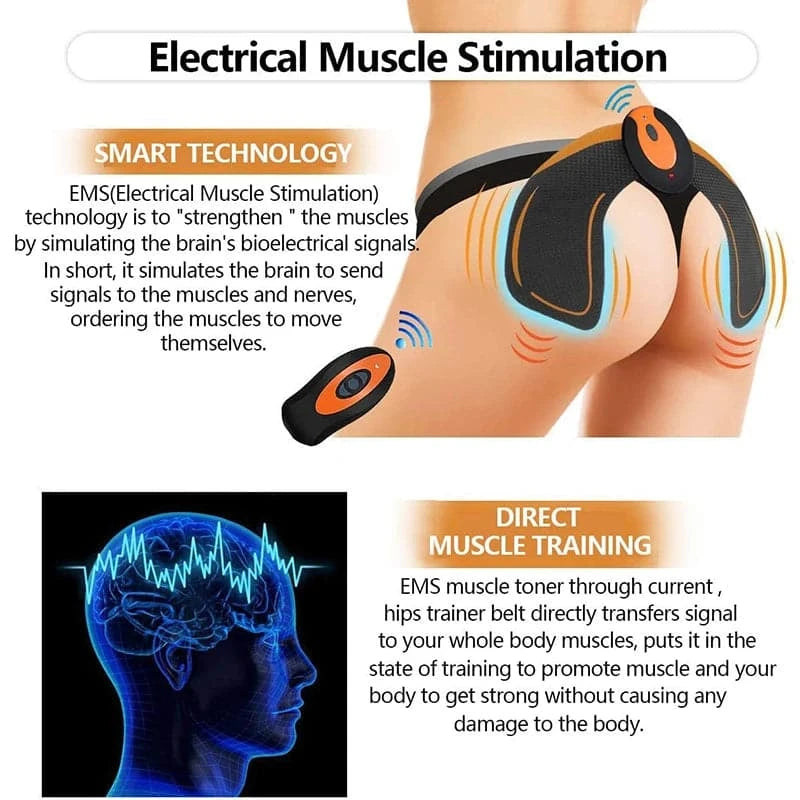 EMS Wireless Remote Hips Trainer Electric Muscle Stimulator USB Smart Fitness Toner Buttocks Butt Lifting Toner Slimming Massage