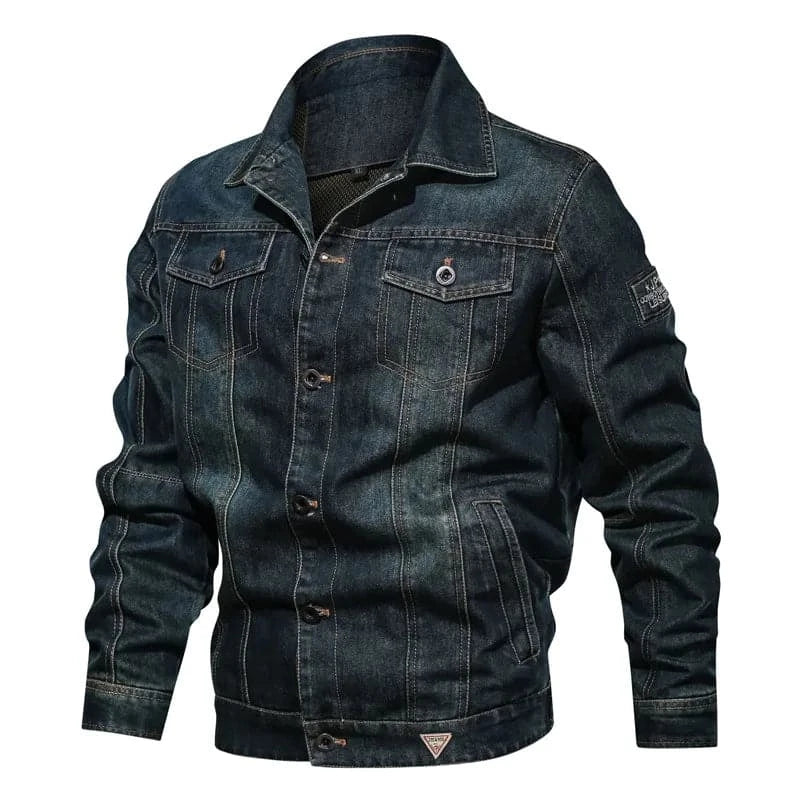 Veste en jean monochrome pour hommes, blousons aviateur décontractés, coupe couvw-boy, grande taille, 4XL, printemps, automne, 2024 ts d'extérieur pour hoertes, vêtemenmmes, co