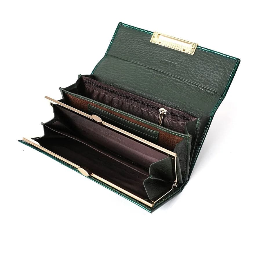 Cow Leather Wallet Women Luxury Brand Genuine Leather Woman Wallets Long Ladies Leather Purse Classic Fashion Clutch Purses - Boutique Beauté Santé 