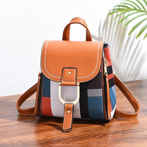 High Quality PU Leather Women Backpack Bag for Girls Teenage Shoulder School Bag Multi-use Daypack Knapsack Hand Bag Crossbody