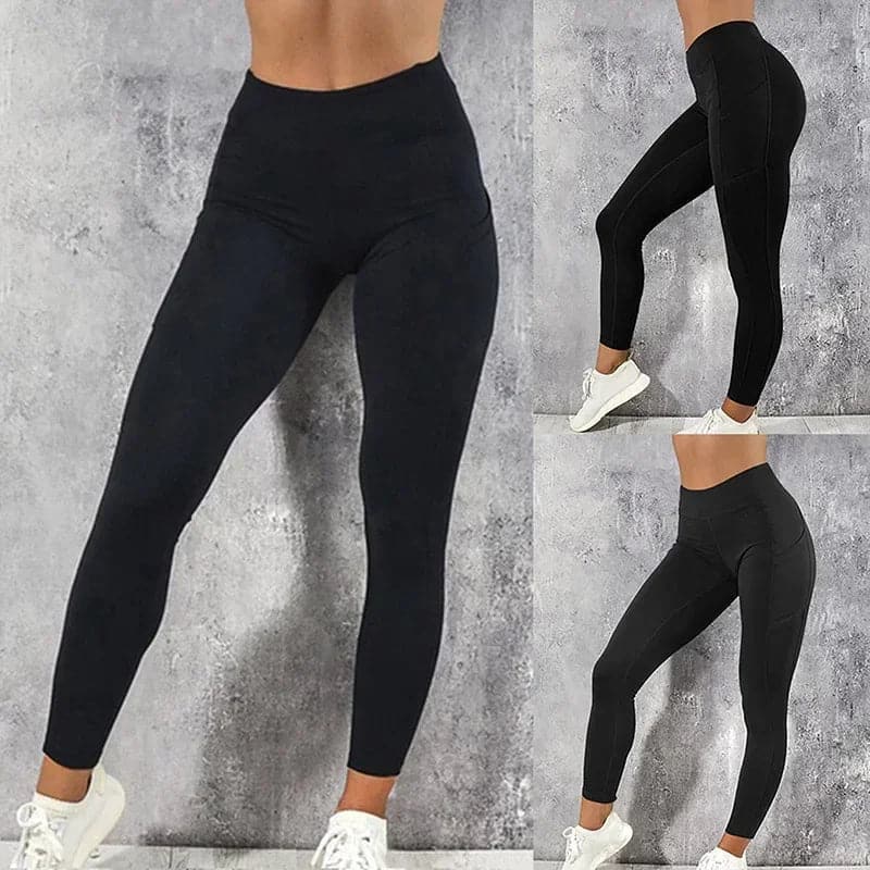 Sportswear Woman Gym Leggings Pocketed Yoga Pants Fitness Running Pants Stretchy Sportswear Plus Size Sports Gym Pant for Women - Boutique Beauté Santé 