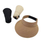 Summer Solid Sun Hat Straw Hat Foldable Top Visor Cap For Women 01 - Boutique Beauté Santé 