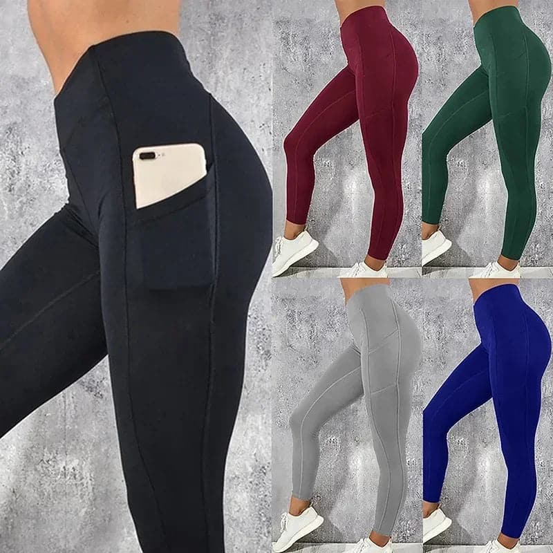 Sportswear Woman Gym Leggings Pocketed Yoga Pants Fitness Running Pants Stretchy Sportswear Plus Size Sports Gym Pant for Women - Boutique Beauté Santé 