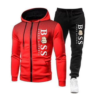 2024  New Fall Winter Zipper Fleece Men's Tracksuit Hoodies Pants Sweatshirts Two Piece Sets Suit Sportswear Brand Men Clothing