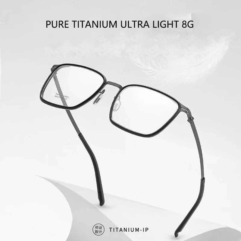 Lunettes ultra légères en titane pur pour hommes, lunettes vintage, lunettes d'affaires de luxe, lunettes optiques pour contrevenants, monture de lunettes, nouvelle mode