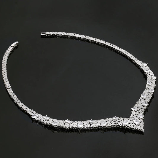 2024 Popular 4-piece Set for Women's Jewelry Necklace Earrings Bracelet Ring Jewelry Set for Bride's Large Wedding Jewelry Set