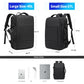 BANGE-Sac à Dos de Voyage pour Homme, Business, École, Extensible, USB, Grande Capacité, 17.3, Ordinateur Portable, Étanche, Mode