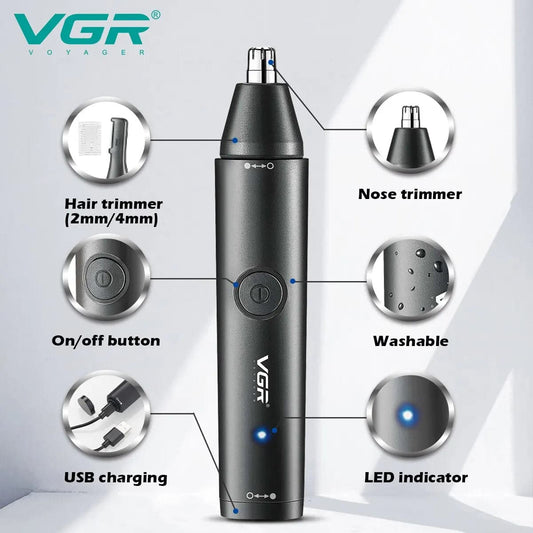 VGR Nez Tondeuse À Cheveux Professionnel Mini Tondeuse À Cheveux Électrique Nez Tondeuse 2 En 1 Rechargeable Étanche V 613 - Boutique Beauté Santé 