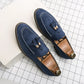 Spring and Autumn Loafers Men's Slip-on Light Blue Tassel Fashion Suede Men's Shoes Thick Bottom Pointed Toe Designer Men Shoes - Boutique Beauté Santé 