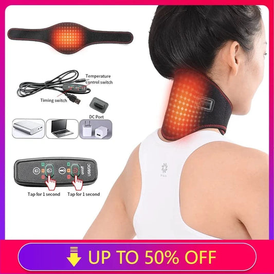 Orthèse cervicale chauffante électrique réglable, USB, trois températures, vertèbre cervicale, thérapie de la fatigue, massage de la sangle de la veille du cou