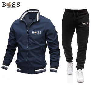 2024 Spring New Men's Sets Jacket and Sweatpants 2-piece Set Casual Spliced Pants Baseball Stand Neck High Quality Jacket Coat