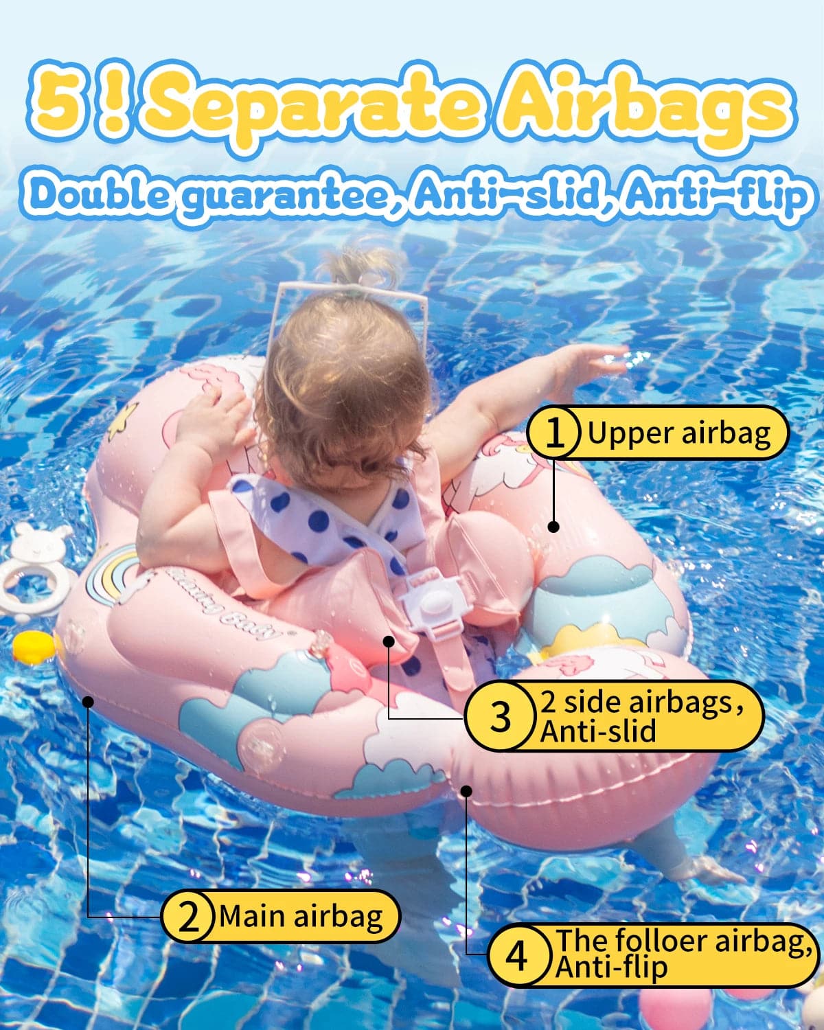 Joli bébé flotteur de piscine gonflable bébé flotteur de natation bébé anneau de flotteur de natation flotteur de piscine pour tout-petits pour 6-30 mois garçons filles flotteur d'entraînement de natation avec siège - Boutique Beauté Santé 