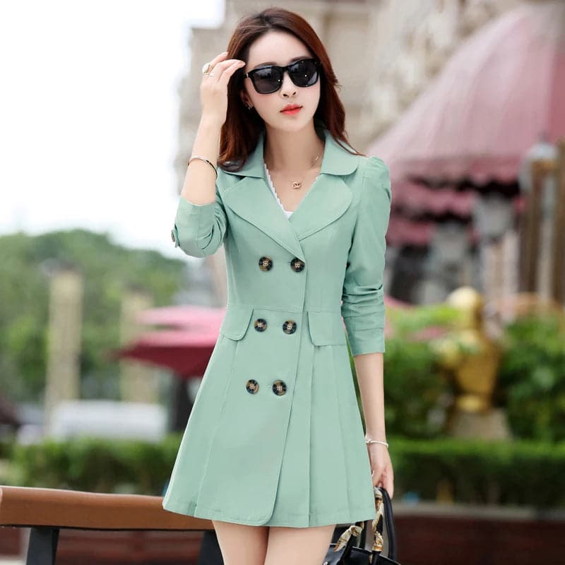 Trench Coat Women Double-Breasted Trenchcoat Lace Female Autumn Casual Coats Windbreaker Outwear  Raincoat Streetwear - Boutique Beauté Santé 