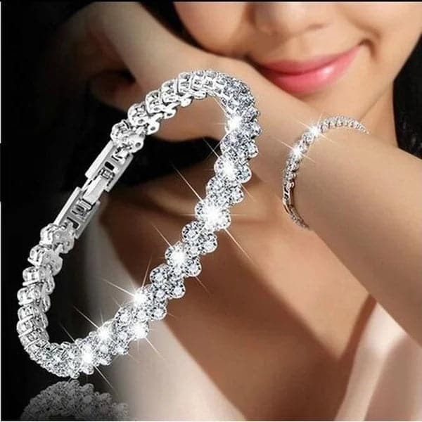 Luxury Love Braided Leaf Bracelet Charm Crystal Wedding Bracelets for Women Anniversary Valentines Day Gifts Aesthetic Jewelry - Boutique Beauté Santé 