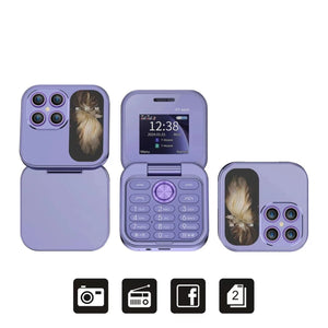 SERVO-Téléphone portable i17 Mini Flip, 2 cartes EpiCard avec emplacement SD, écran 2G, cadran rapide, torche compacte, pliable, nouvel arrivage, 1011.77"