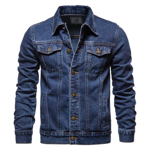 Men Cardigan Patchwork Coat 2024 Autumn Winter New Denim Jacket Men Long-Sleeved Single-Breasted Turn-down Collar Denim Jacket