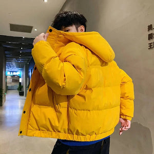 Manteau à Bulles Coloré Harajuku pour Homme, Veste d'Hiver, Streetwear, Hip Hop, Parka Coréenne, Jaune, Noir, Vêtements Bouffants, 2024