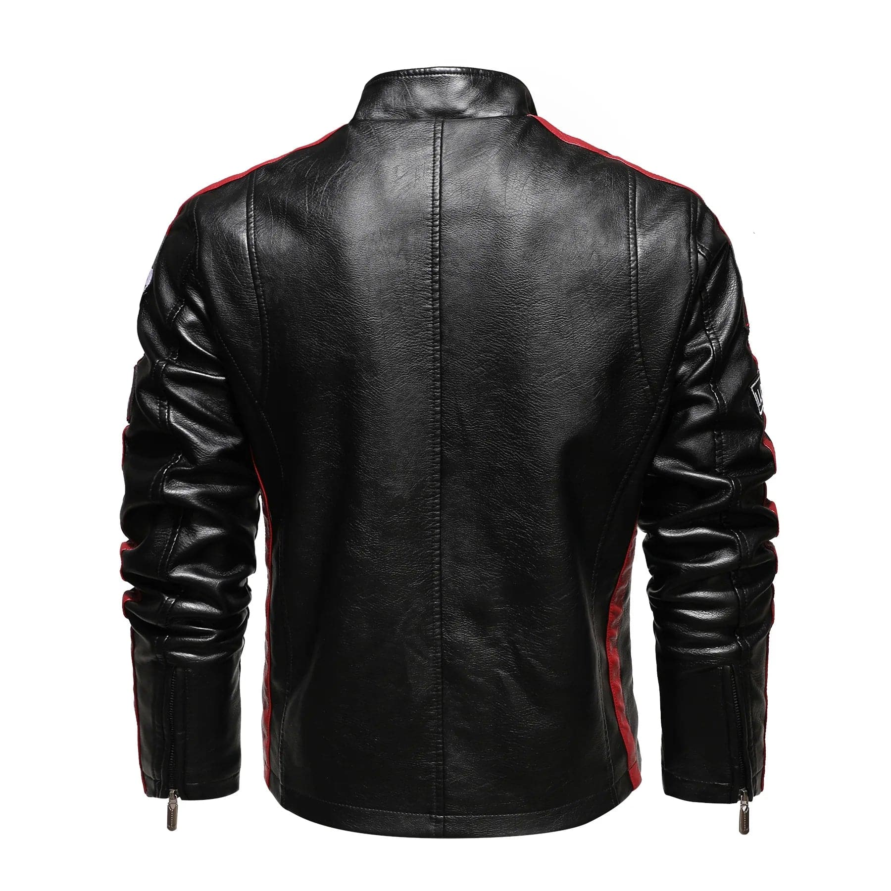 Blouson aviateur en cuir PU brodé pour hommes, pardessus de motard vintage, vestes de sourire à fermeture éclair, patchwork décontracté, moto, automne - Boutique Beauté Santé 