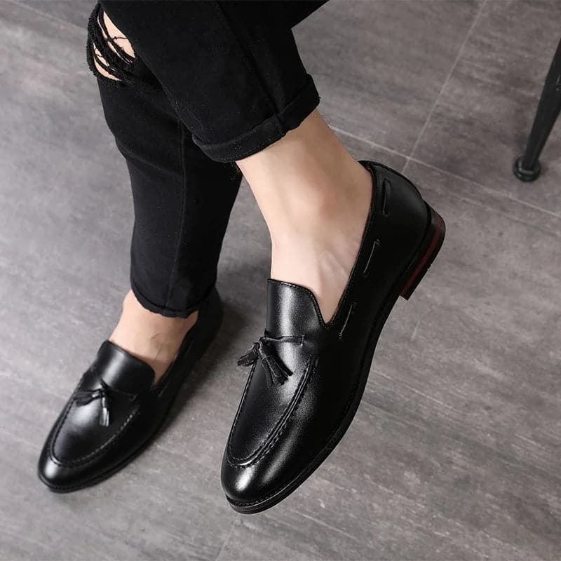 Spring/Autumn New Classic Men Business Shoes British Breathable Simple Tassel Style Casual Dress Shoes Mens Loafers Size 37-48 - Boutique Beauté Santé 