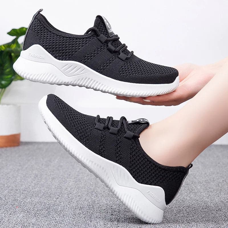 Women's Casual Sneakers Summer Comfortable Breathable Flat Shoes Fashion Women Walking Soft Versatile Lace-Up Running Shoes - Boutique Beauté Santé 