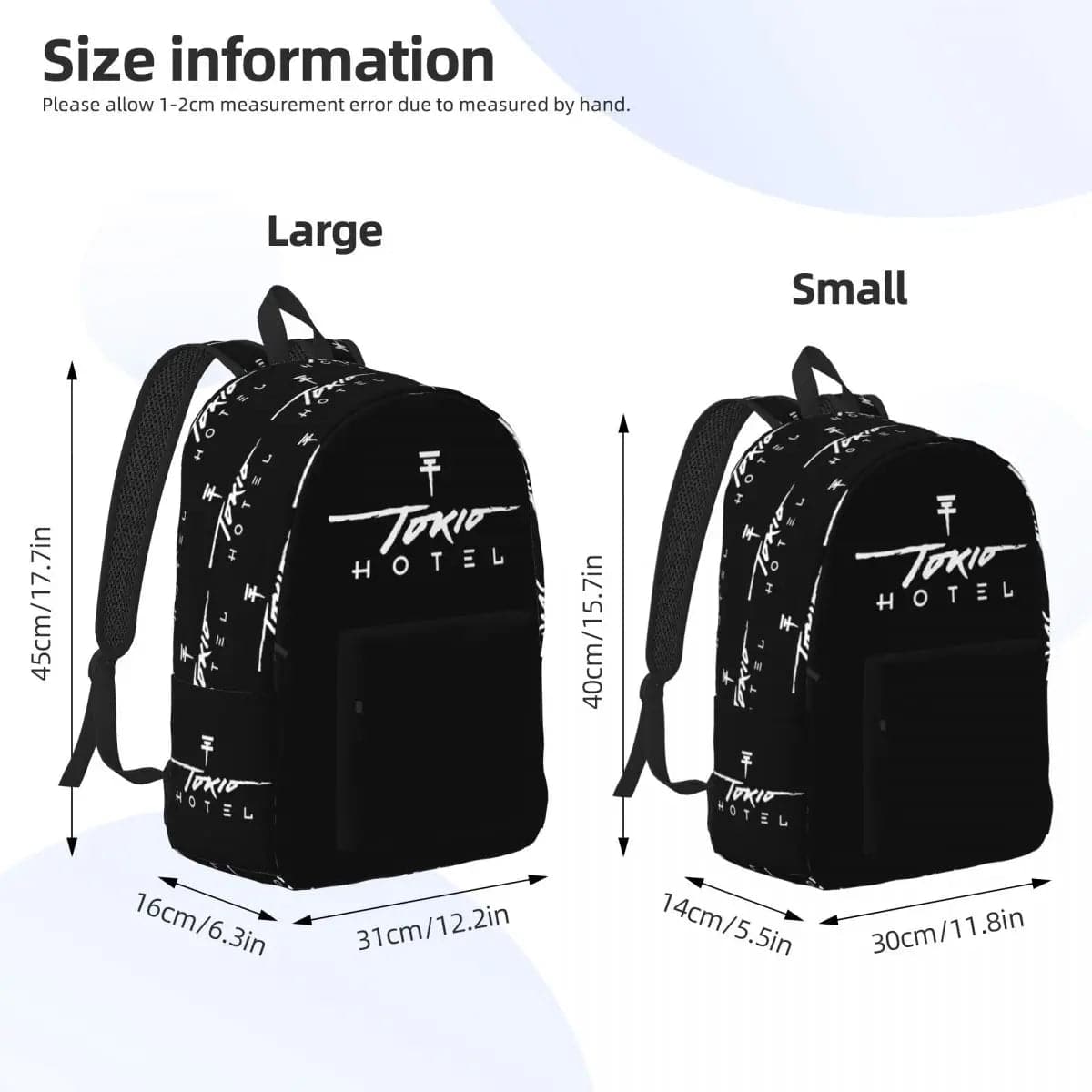 Tokio Hotel BillKaulitz Teenage Backpack with Pocket High School Work Rock Daypack for Men Women Laptop Canvas Bags - Boutique Beauté Santé 