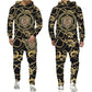 Men's Hoodie Pants Suit Leopard Golden Pattern Sportswear Set 3D Print Women Fashion Tracksuit Jogging Clothes For Men Clothing - Boutique Beauté Santé 