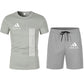 Summer short-sleeved luxury sportswear set Men's fitness fashion casual T-shirt + shorts 2-piece set - Boutique Beauté Santé 