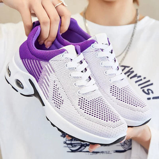 New Running Shoes Ladies Breathable Sneakers Summer Light Mesh Air Cushion Women's Sports Shoes Outdoor Lace Up Training Shoes - Boutique Beauté Santé 