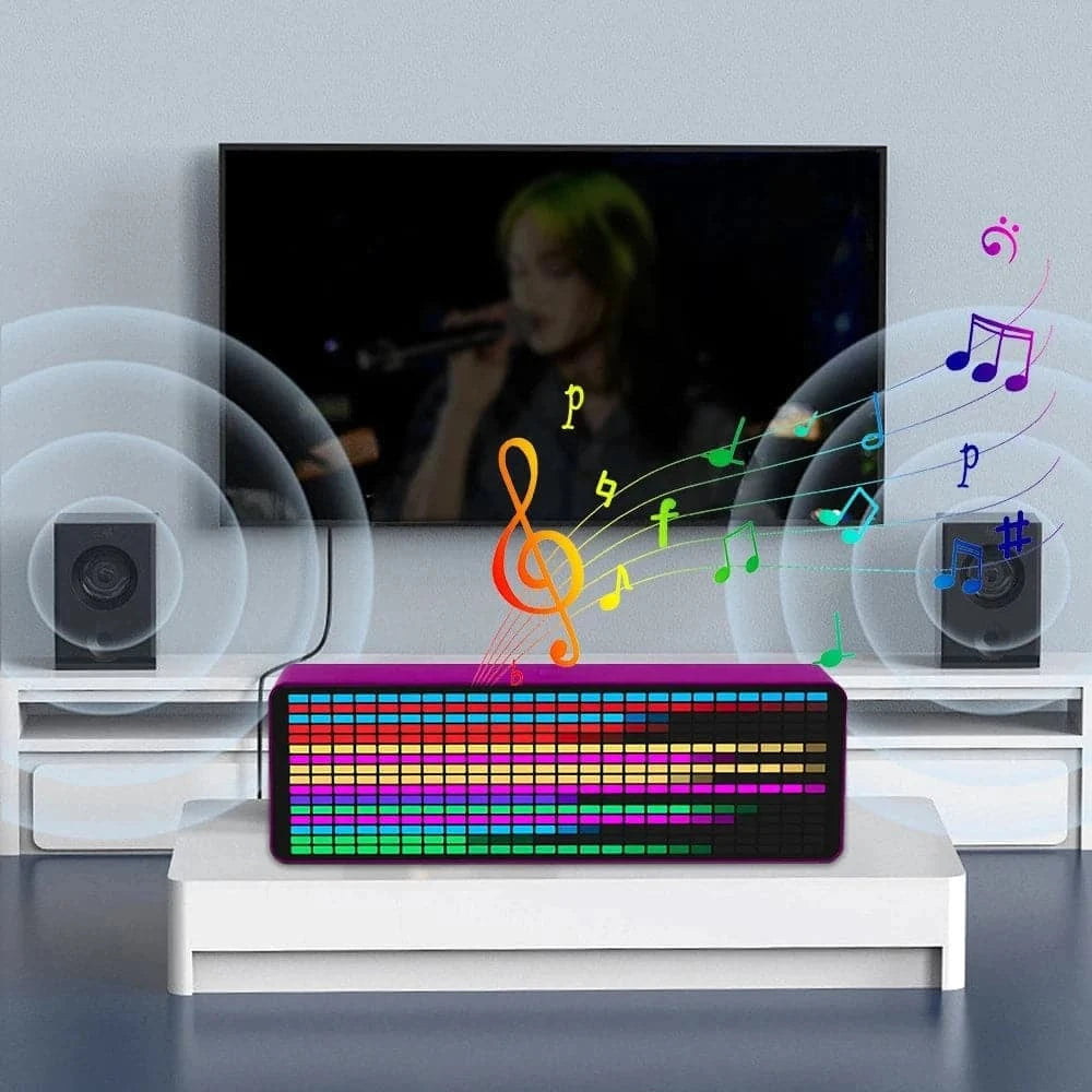 LED Music Spectrum Rhythm Display Voice Control Level Indicator Dazzling RGB Rhythm Pickup Kit Atmosphere Light Electronic Clock