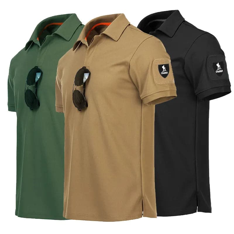 Men's Quick Dry Embroidered Polo Shirts Summer Custom Plus Size Military Clothes Tactical Plain Turn-down Army T-shirts - Boutique Beauté Santé 