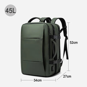 BANGE-Sac à Dos de Voyage pour Homme, Business, École, Extensible, USB, Grande Capacité, 17.3, Ordinateur Portable, Étanche, Mode