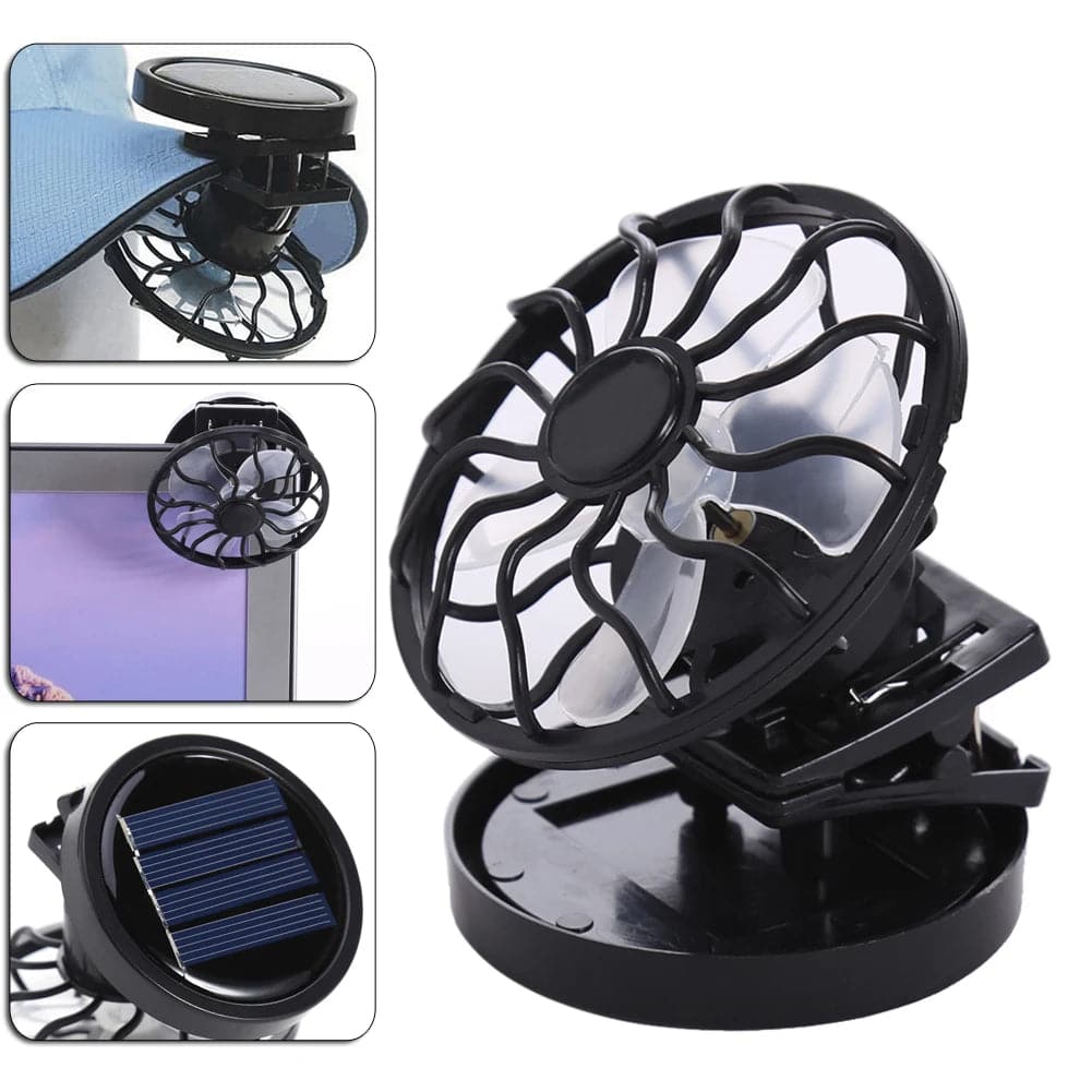 Portable Mini Solar Powered Clip Fan Summer Hat Cap Clip Cooler Fan Outdoor Camping Hiking Wilderness Survival Celling Fans - Boutique Beauté Santé 