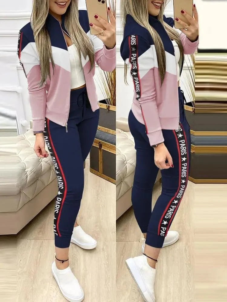 Spring 2 Piece Woman Set 2024 Women Two Piece Set Outfits Autumn Women's Tracksuit Zipper Top Pants Casual Sport Suit