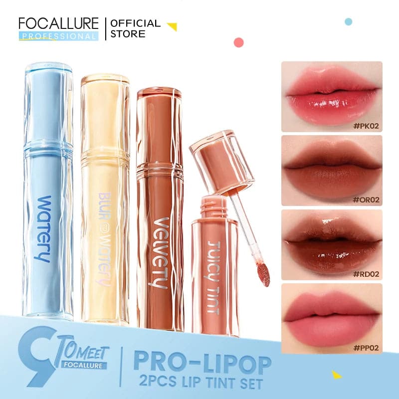 FOCALLURE 2 Pcs/Set Matte Liquid Lipstick Waterproof Long Lasting Moisturizing Lip Gloss Lip Tint Makeup Cosmetics For women - Boutique Beauté Santé 