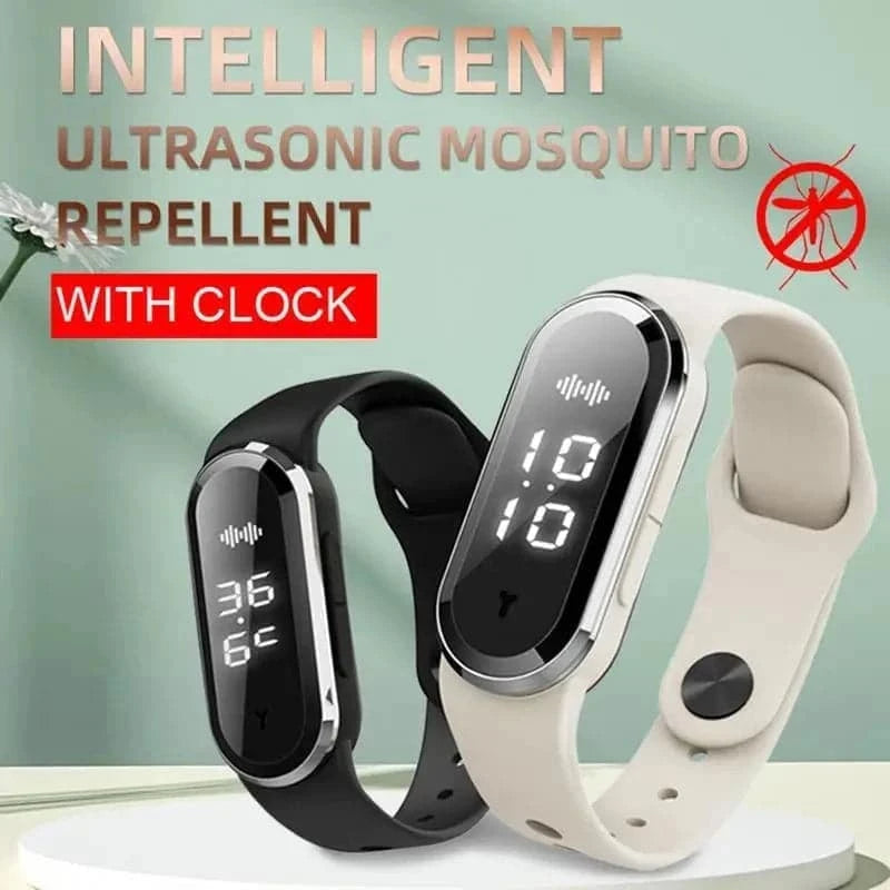 Ultrasonic Mosquitoes Repeller Bracelet Anti Mosquitoes Bite Wristband USB Charging Prevent Mosquitoes Wrist Watch For Camping