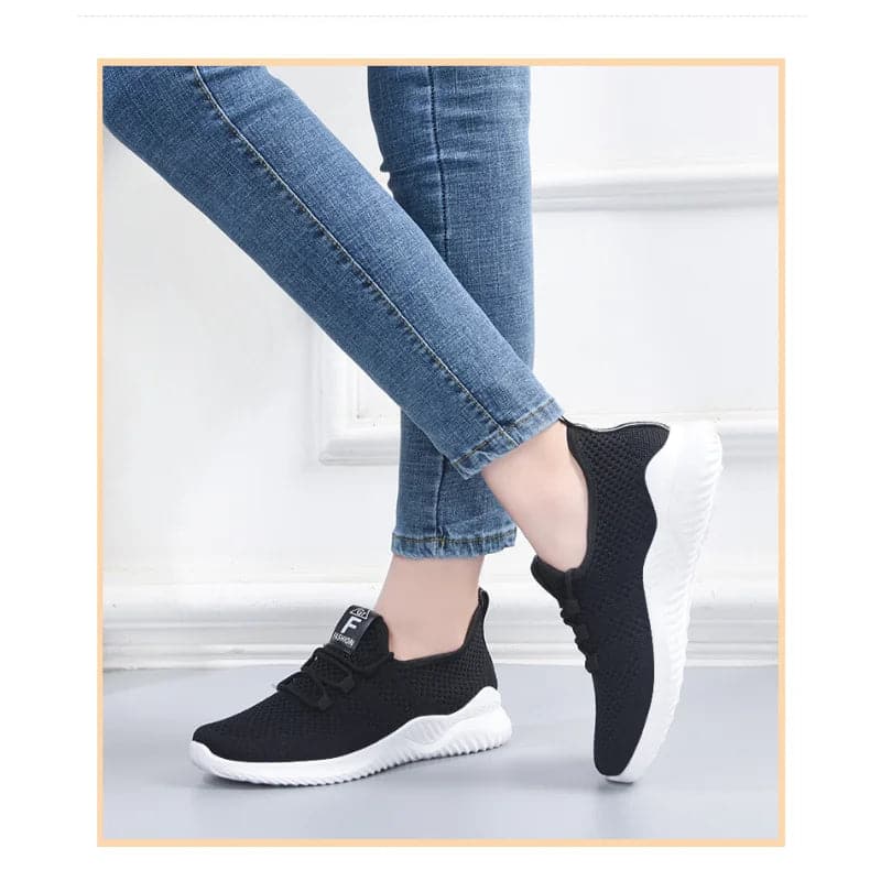 Women's Casual Sneakers Summer Comfortable Breathable Flat Shoes Fashion Women Walking Soft Versatile Lace-Up Running Shoes - Boutique Beauté Santé 