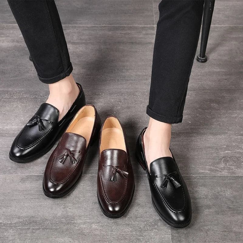 Spring/Autumn New Classic Men Business Shoes British Breathable Simple Tassel Style Casual Dress Shoes Mens Loafers Size 37-48 - Boutique Beauté Santé 